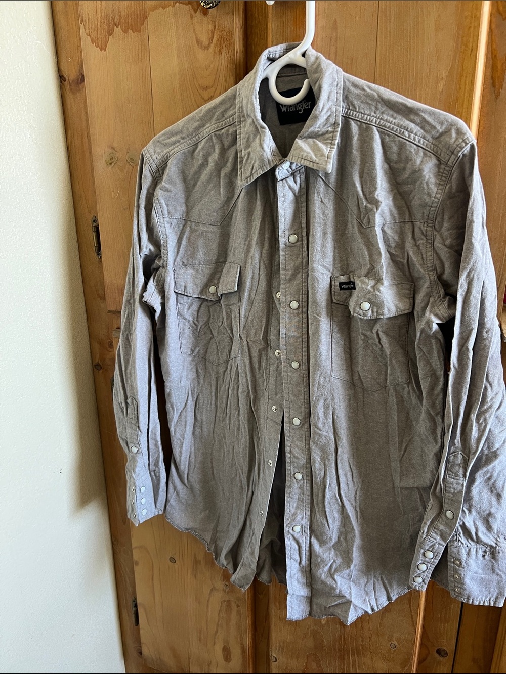 Wrangler Men's Light Gray Western Shirt Jacket